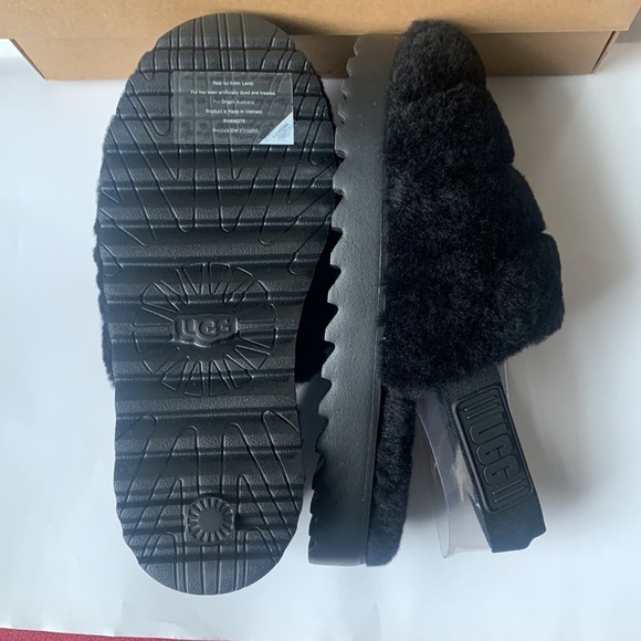 NIB UGG Women Super Fluff Slipper Black US size 7 - Picture 6 of 7